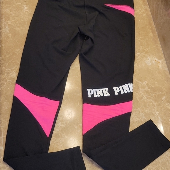Victoria's Secret Pink black & hot pink leggings, XS - Picture 13 of 16